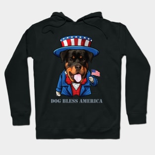 Rottweiler Dog Bless America Hoodie